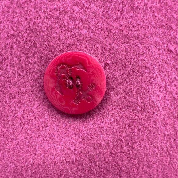 Vintage L.L.Bean Womens Pink Double-Breasted Wool Blend Peacoat Size 10 N3 - Picture 2 of 6